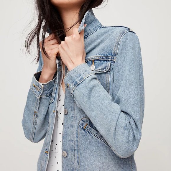 Aritzia Sunday Best Talisa Jean Jacket Size L - Picture 1 of 7